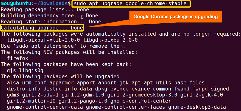 upgrading a package with apt manager