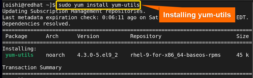 Installing yum-utils with yum 