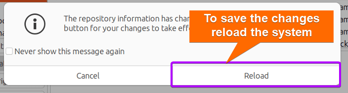 Reload the system after enabling the repository