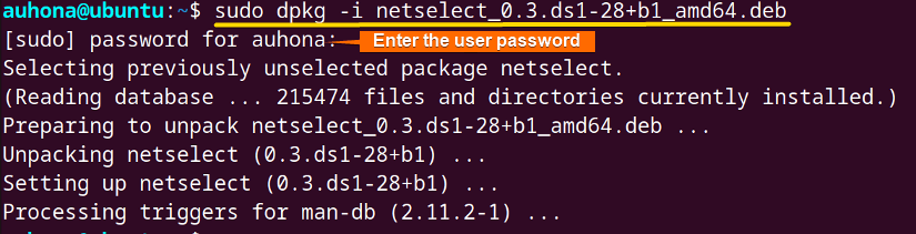 installs a specific debian package.