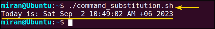 Executing Command Substitution with the Dollar Sign