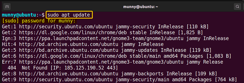 Update Repository List