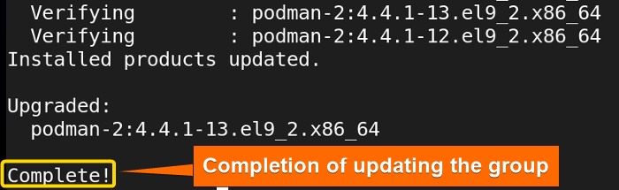 Complete the update of group