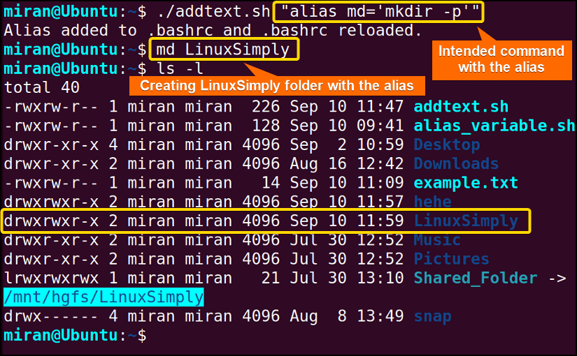 Creating a Permanent Alias Using a Bash Script
