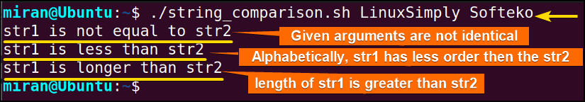 Using relational operator For String Comparisons