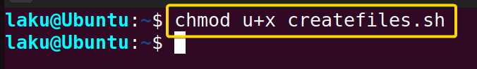 Changing permission of a Bash script