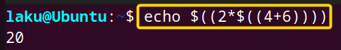 Nested arithmetic expansion