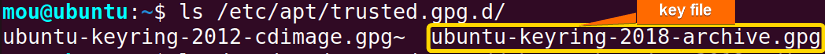 finding the apt key 