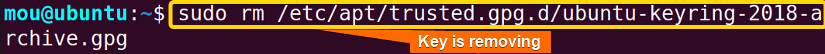 removing apt key from keyfile