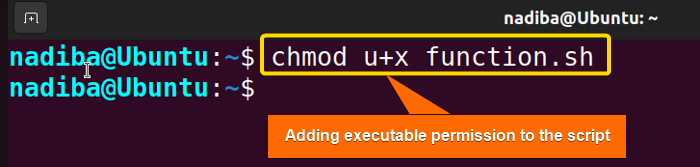 Adding executable permission to the script