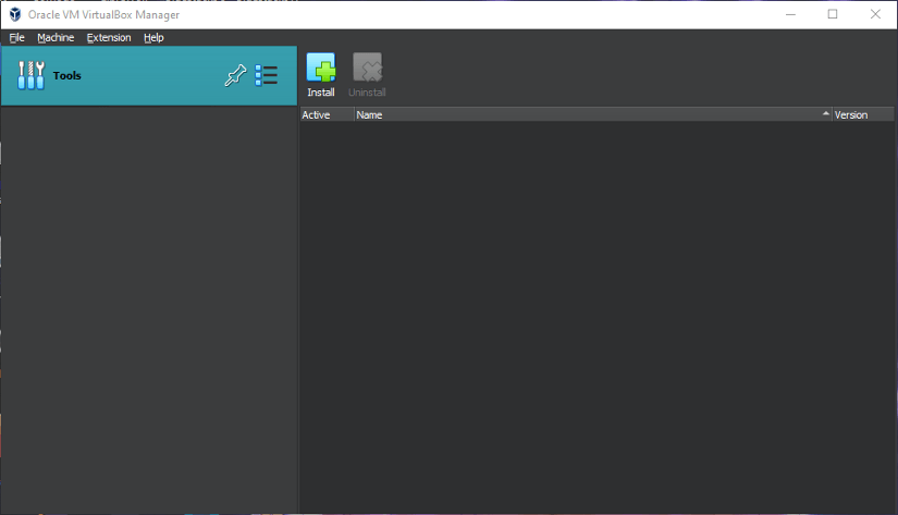 VirtualBox interface
