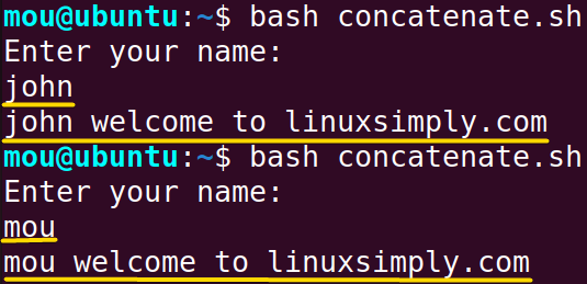 concatenating strings using if else
