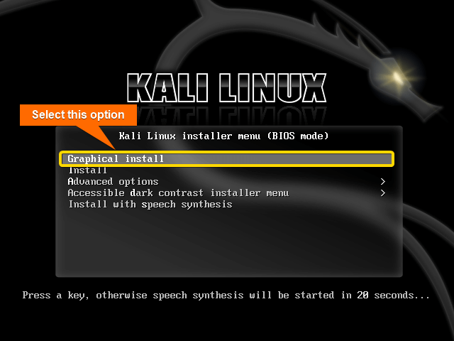 Selecting graphical install