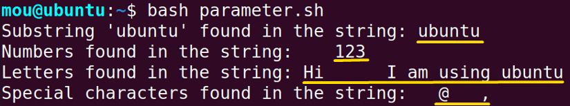 checking string contents using parameter expansion method