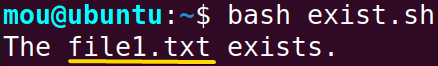 checking if a file exists using if else