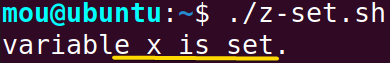 checking variable using z option with set modifier