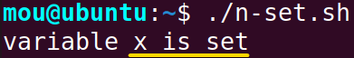 checking variable using n option with set modifier