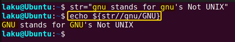 Global replacement using Bash parameter expansion