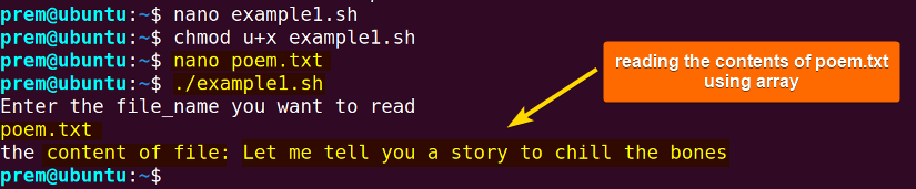 reading file content into an array
