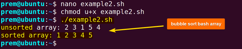 the bubble sorting of array