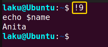 Particular command from the history list