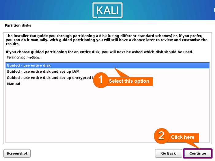 Selecting guided partition