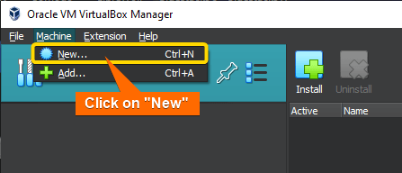 create new virtual machine