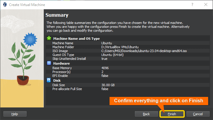 revise the summary of the VM details