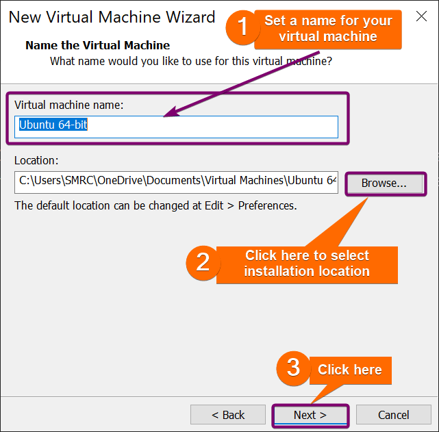 Naming the virtual machine