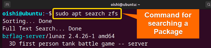 Search for a package with apt package manager in Linux