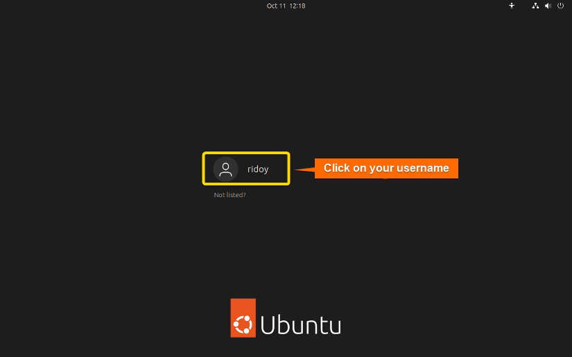 select your user account