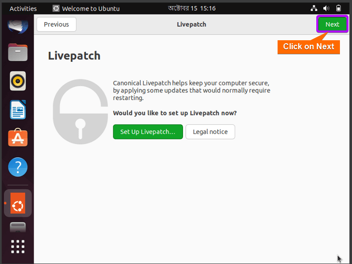 set up livepatch 