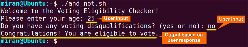 Using of NOT and AND Logical Operators in a Single Line