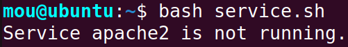 checking if the apache2 service is running 