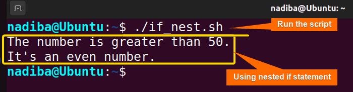 Using nested if statement