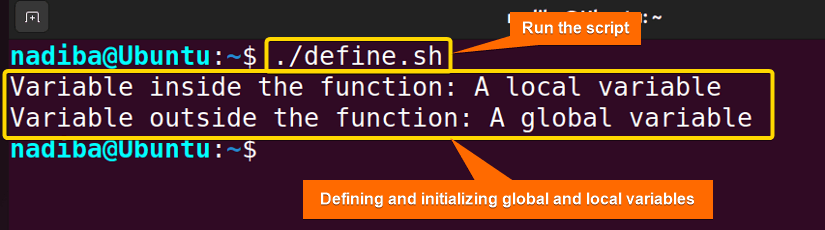 Defining and initializing global and local variables to prevent unbound variable error