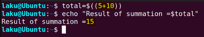 Addition operator in Bash
