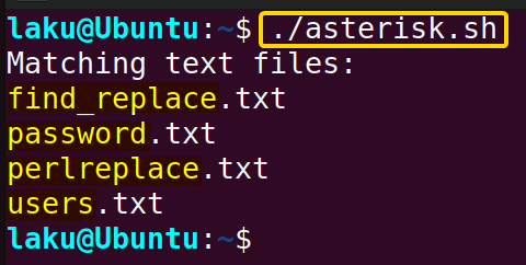 Asterisk for glob expansion in Bash