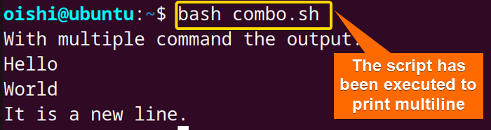Echo multiple lines using multiple echo command