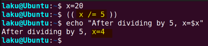 Division by a constant operator