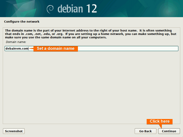 Set a domain name