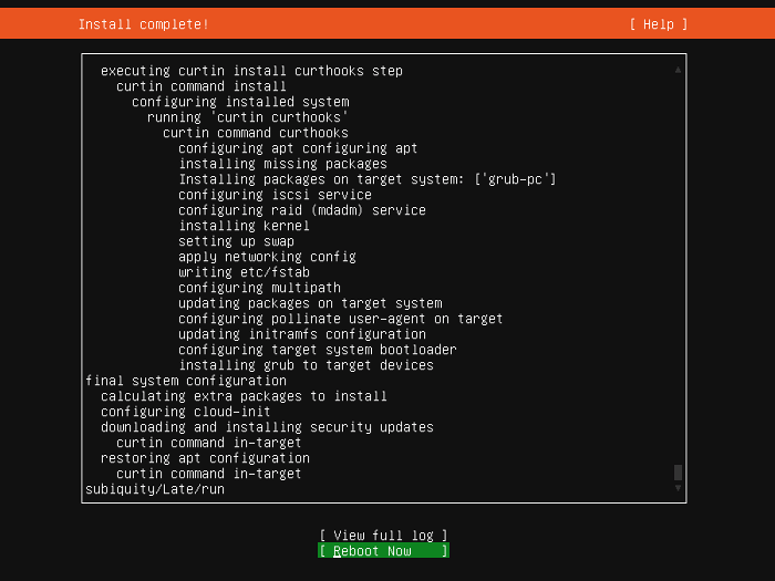  Installation is Complete and reboot