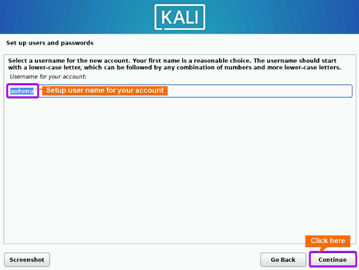 Set username