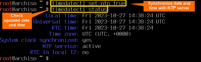 sync time with ntp server