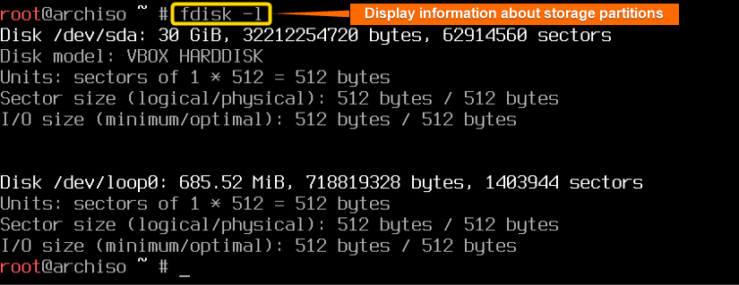 display storage partitions