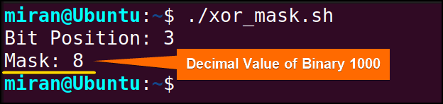 Using of XOR Operator to Create a Mask