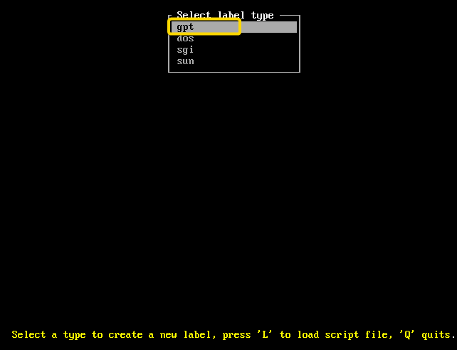 An interface that shows four label type.