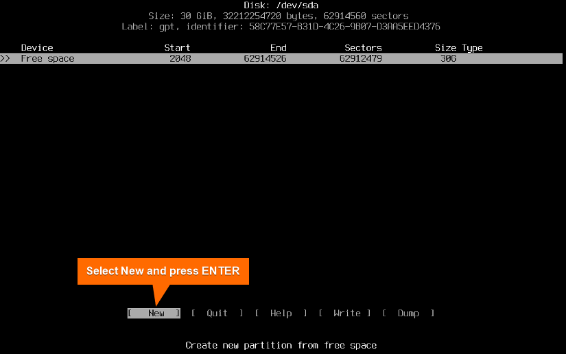 create new partition