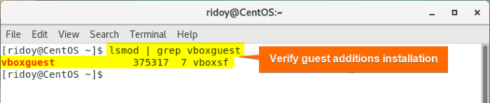 verifying guest additions installation