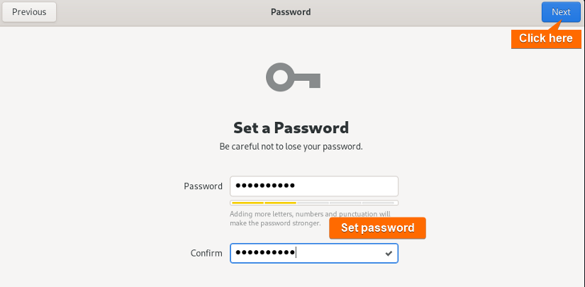 Set password